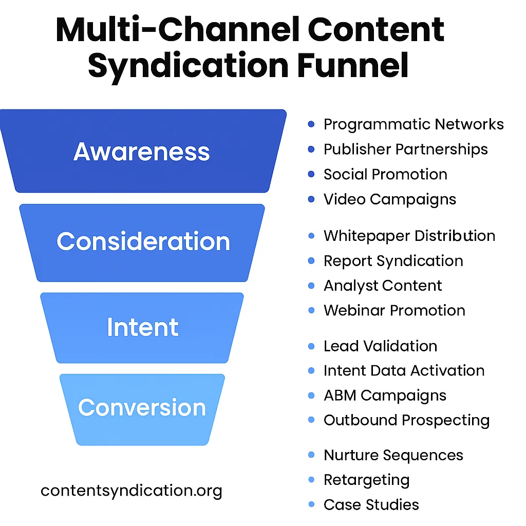 Multi-channel content syndication funnel